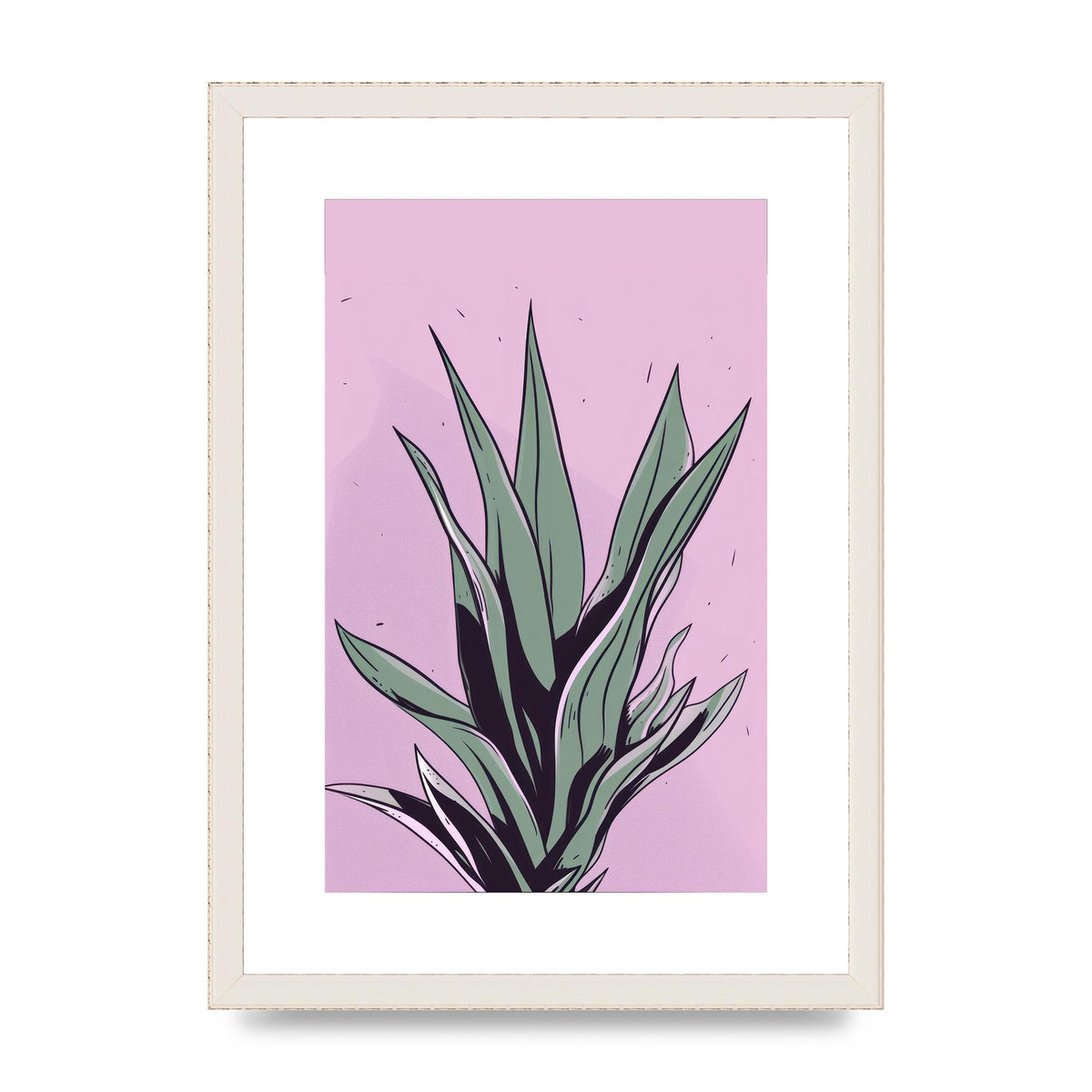 Aloe Vera in Flat 2D Risograph Style