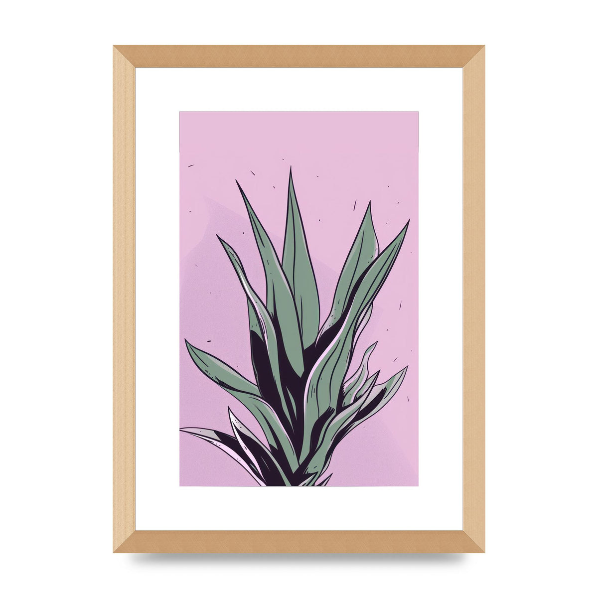 Aloe Vera in Flat 2D Risograph Style