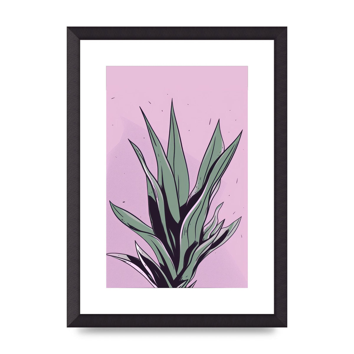 Aloe Vera in Flat 2D Risograph Style