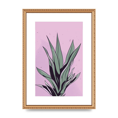 Aloe Vera in Flat 2D Risograph Style