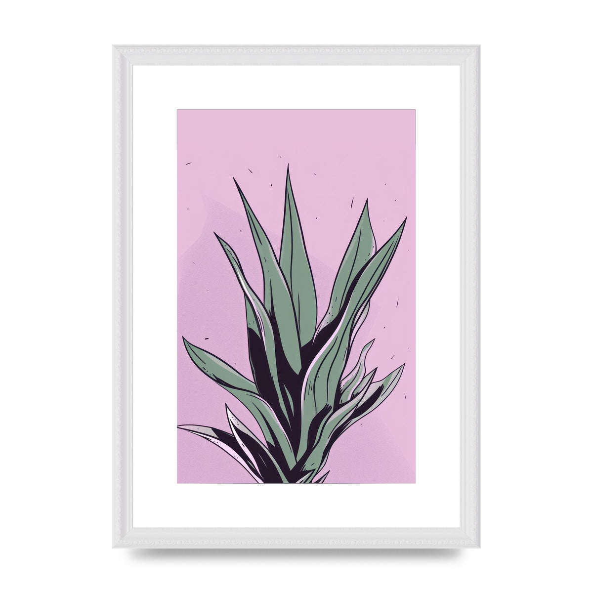 Aloe Vera in Flat 2D Risograph Style