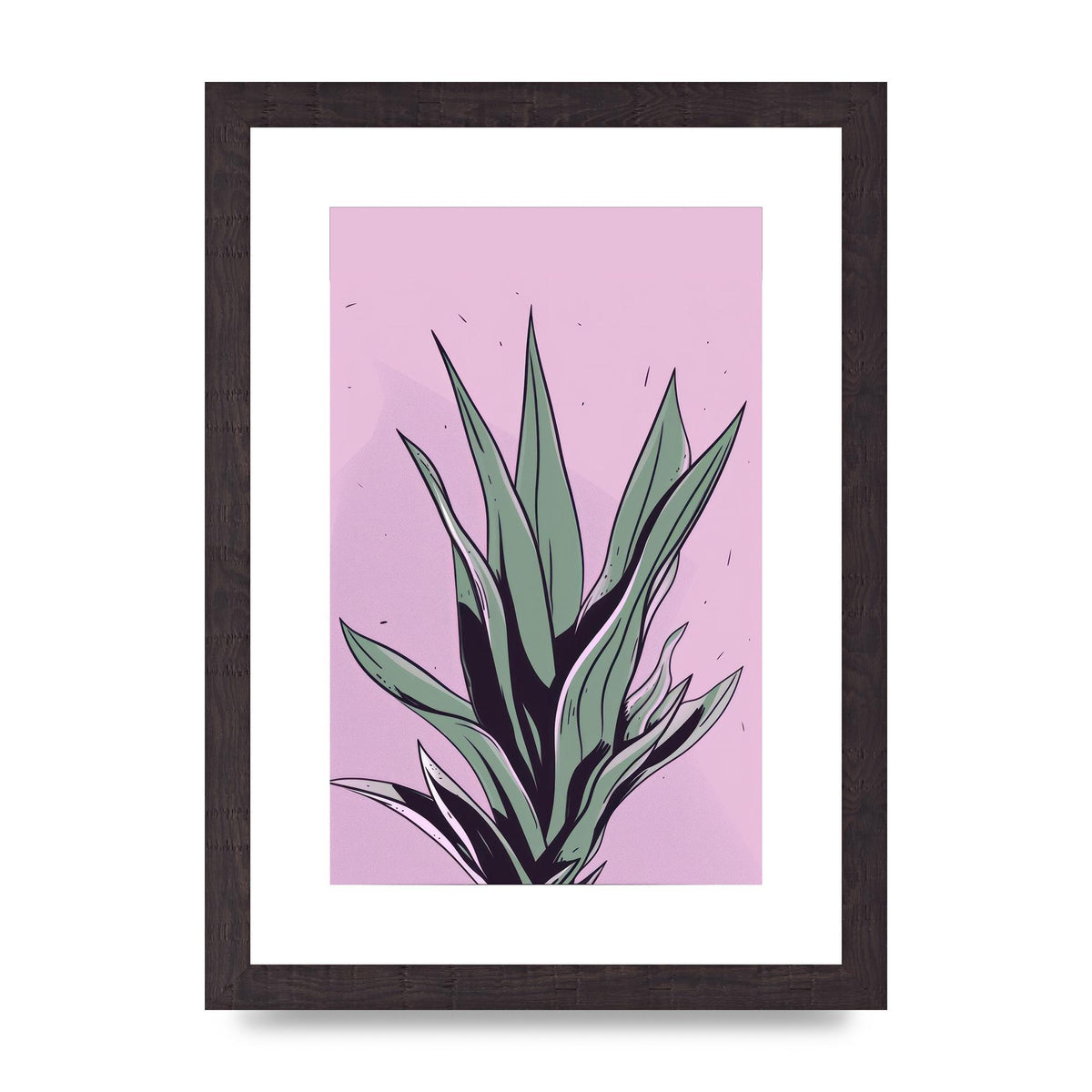 Aloe Vera in Flat 2D Risograph Style