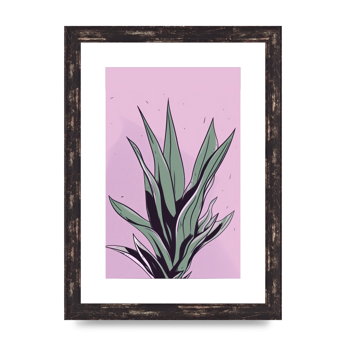 Aloe Vera in Flat 2D Risograph Style