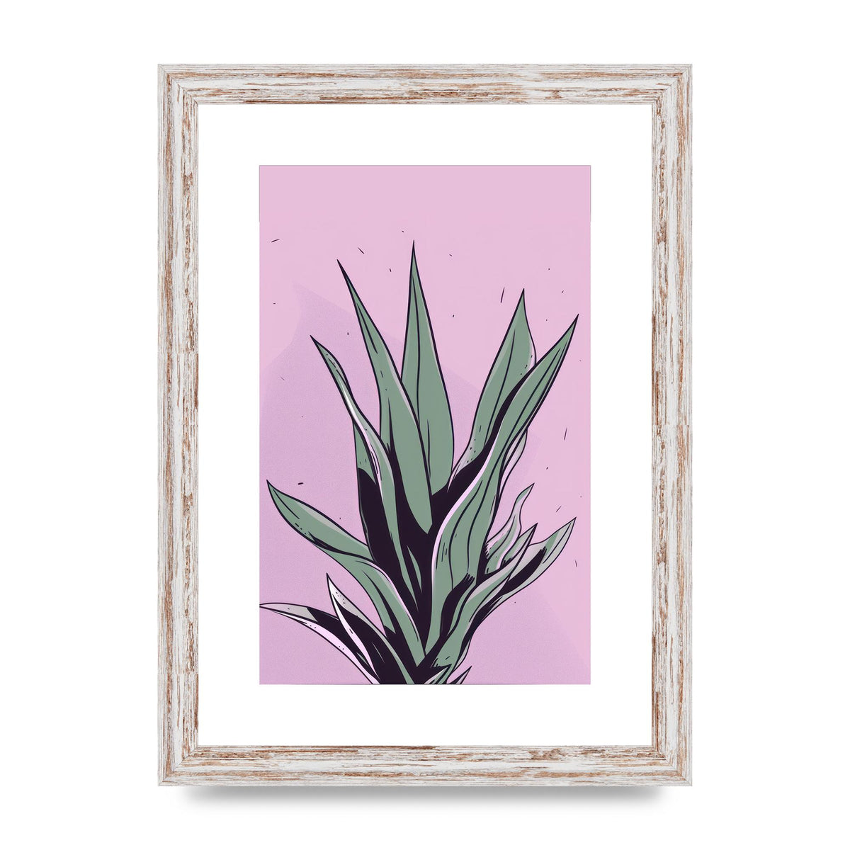 Aloe Vera in Flat 2D Risograph Style