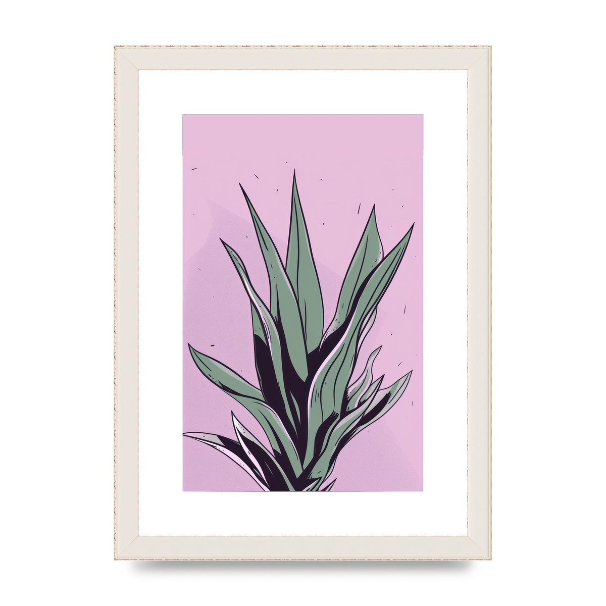 Aloe Vera in Flat 2D Risograph Style