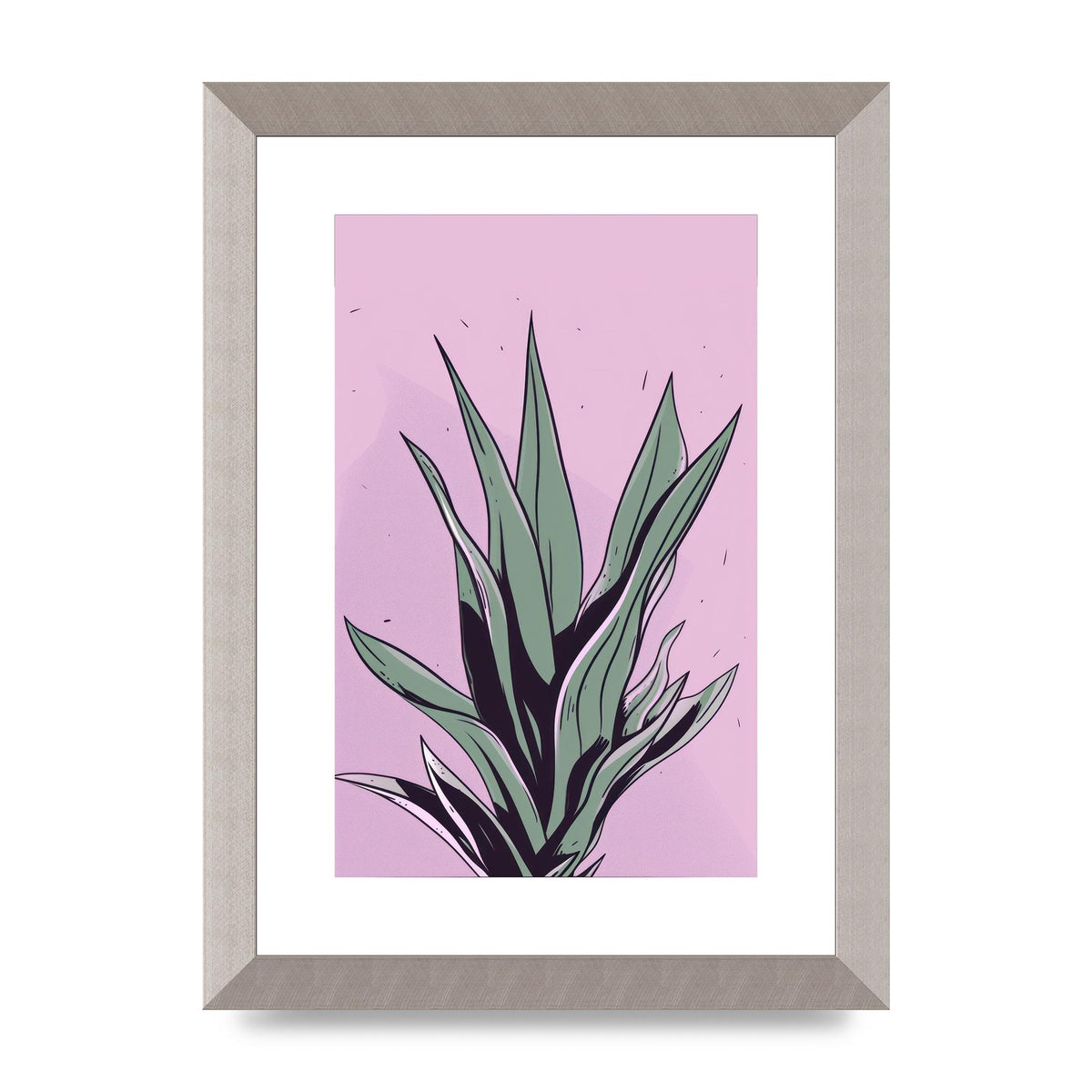 Aloe Vera in Flat 2D Risograph Style
