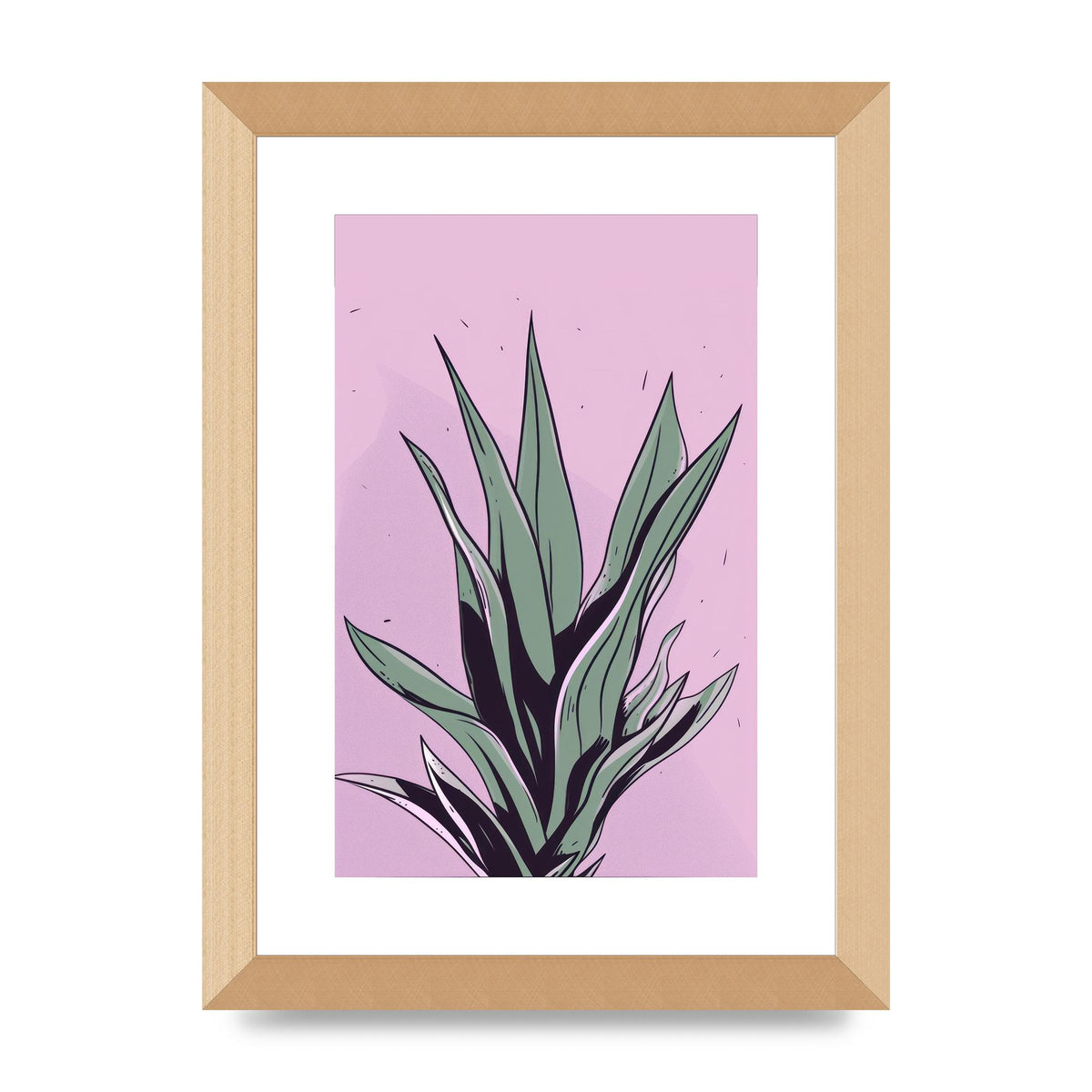 Aloe Vera in Flat 2D Risograph Style