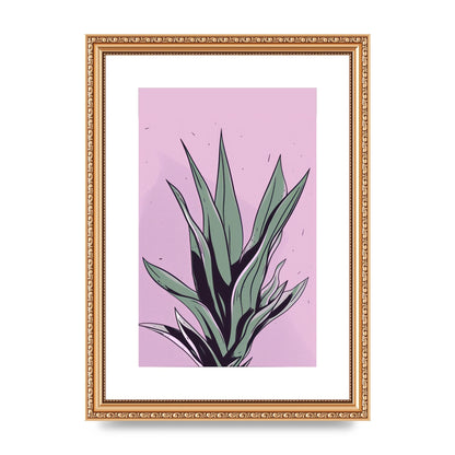 Aloe Vera in Flat 2D Risograph Style