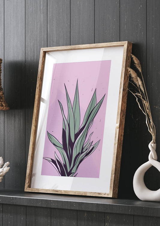 Aloe Vera in Flat 2D Risograph Style