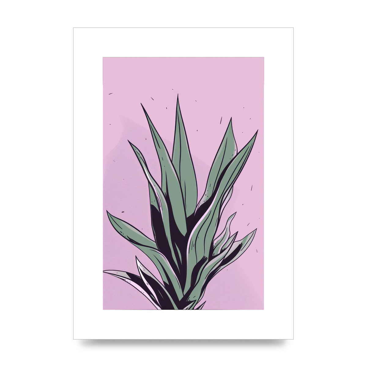 Aloe Vera in Flat 2D Risograph Style