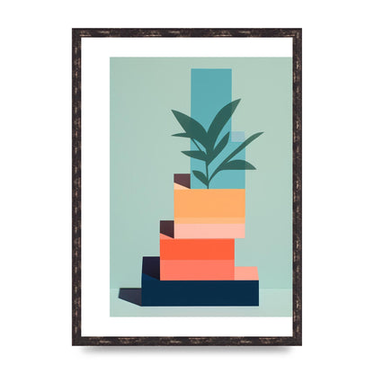 Stacked Geometric Shapes Risograph