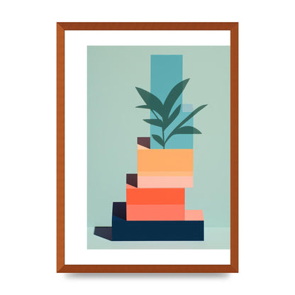 Stacked Geometric Shapes Risograph