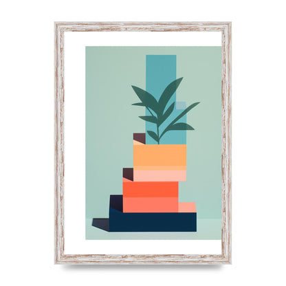 Stacked Geometric Shapes Risograph