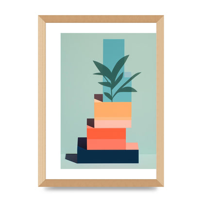 Stacked Geometric Shapes Risograph