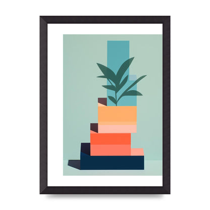 Stacked Geometric Shapes Risograph
