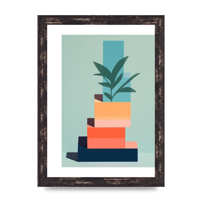 Stacked Geometric Shapes Risograph