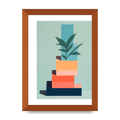 Stacked Geometric Shapes Risograph