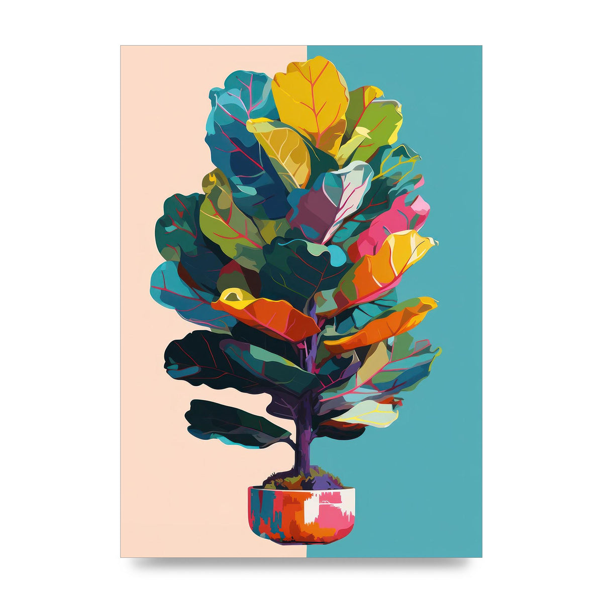 Vibrant Pop Art Fiddle Leaf Fig