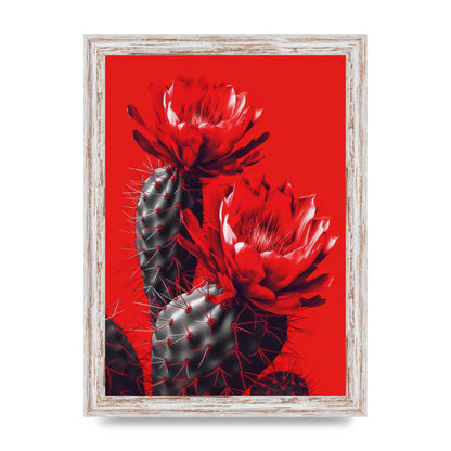 Minimalistic Cactus on Bold Red