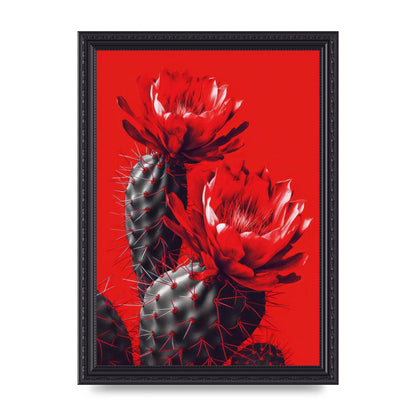 Minimalistic Cactus on Bold Red