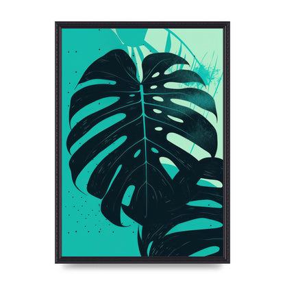 Monstera Leaf in Turquoise Minimalism