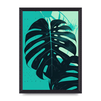 Monstera Leaf in Turquoise Minimalism