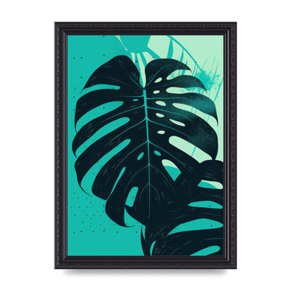 Monstera Leaf in Turquoise Minimalism