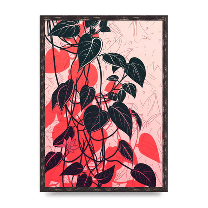 Pothos Vine in Pink Monochrome