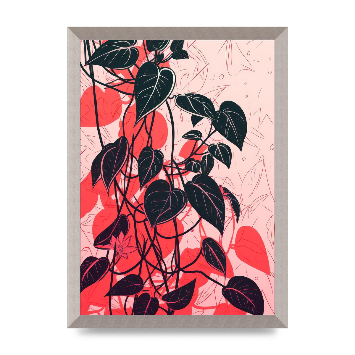 Pothos Vine in Pink Monochrome