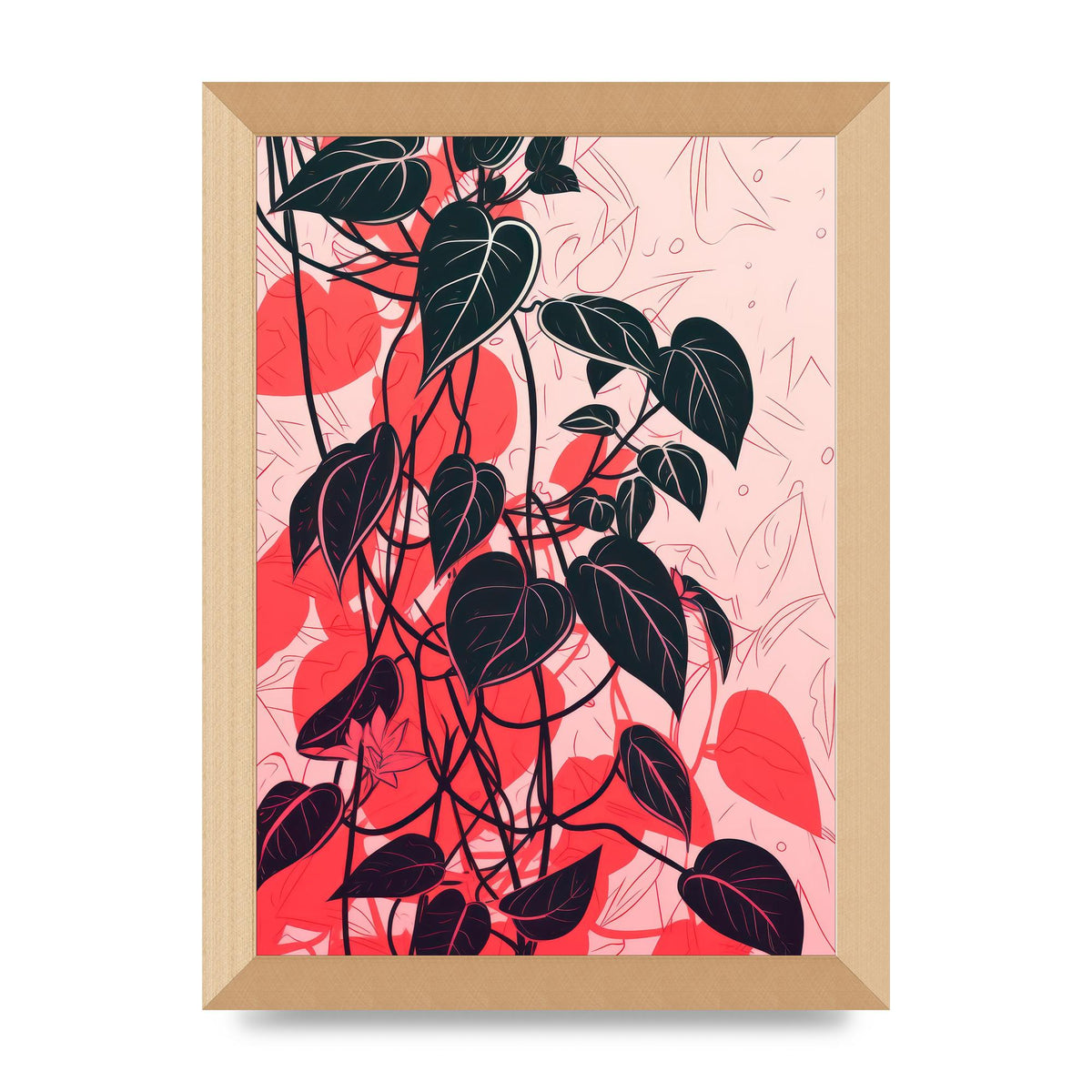 Pothos Vine in Pink Monochrome