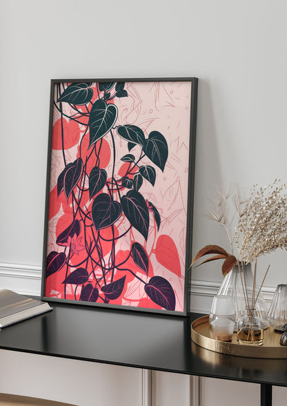 Pothos Vine in Pink Monochrome