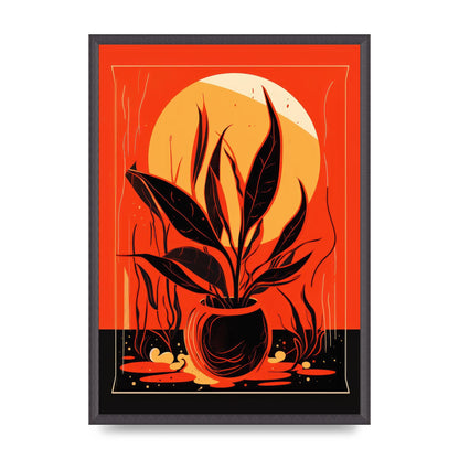 Snake Plant on Vibrant Orange