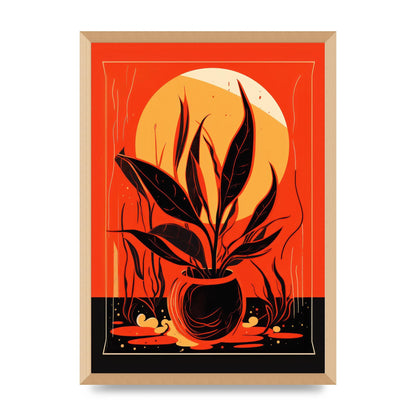 Snake Plant on Vibrant Orange