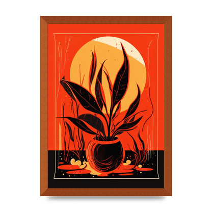 Snake Plant on Vibrant Orange