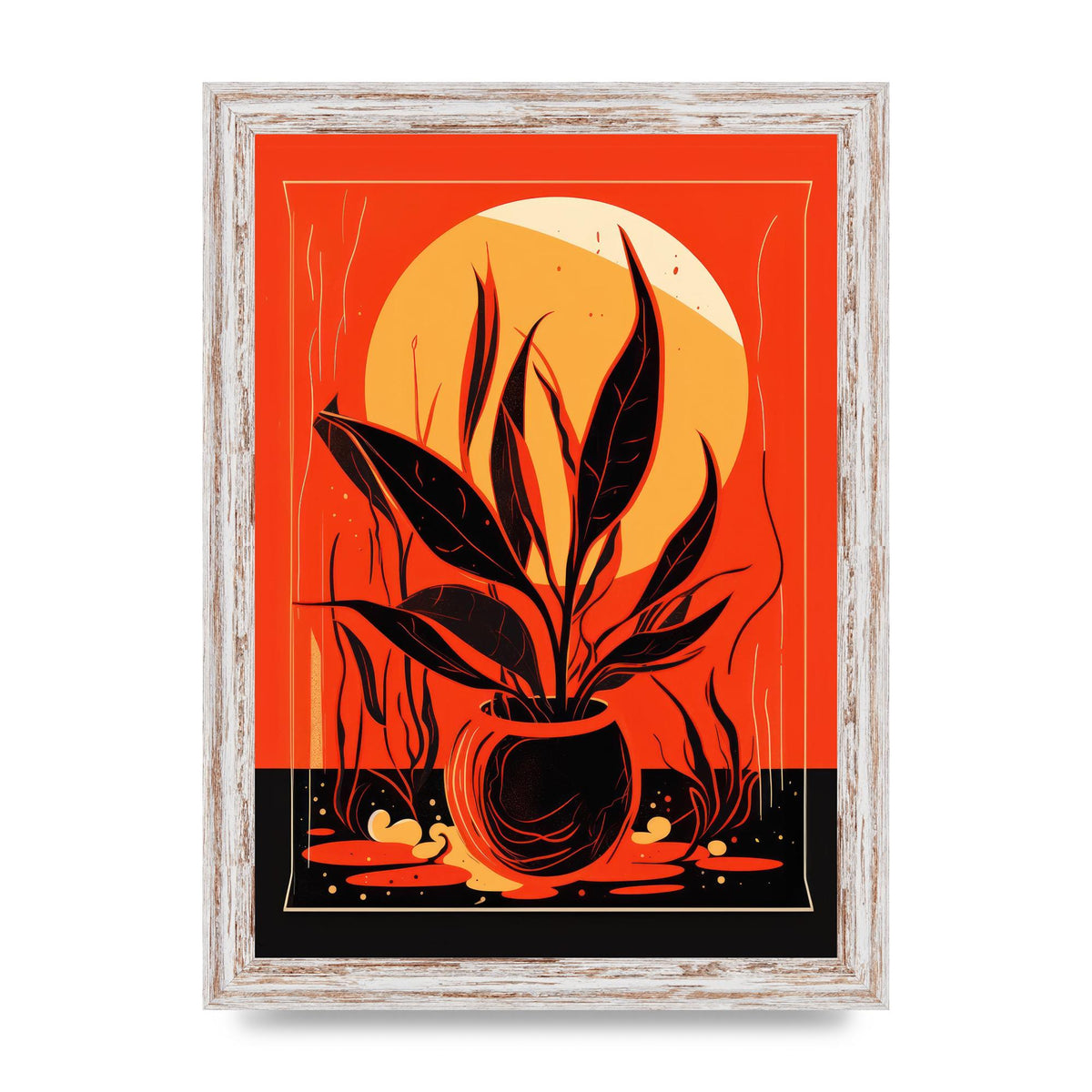 Snake Plant on Vibrant Orange