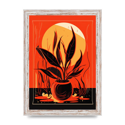 Snake Plant on Vibrant Orange