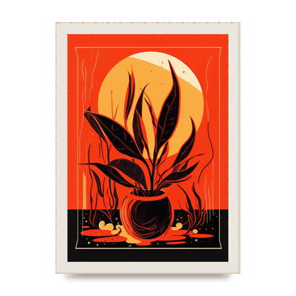 Snake Plant on Vibrant Orange