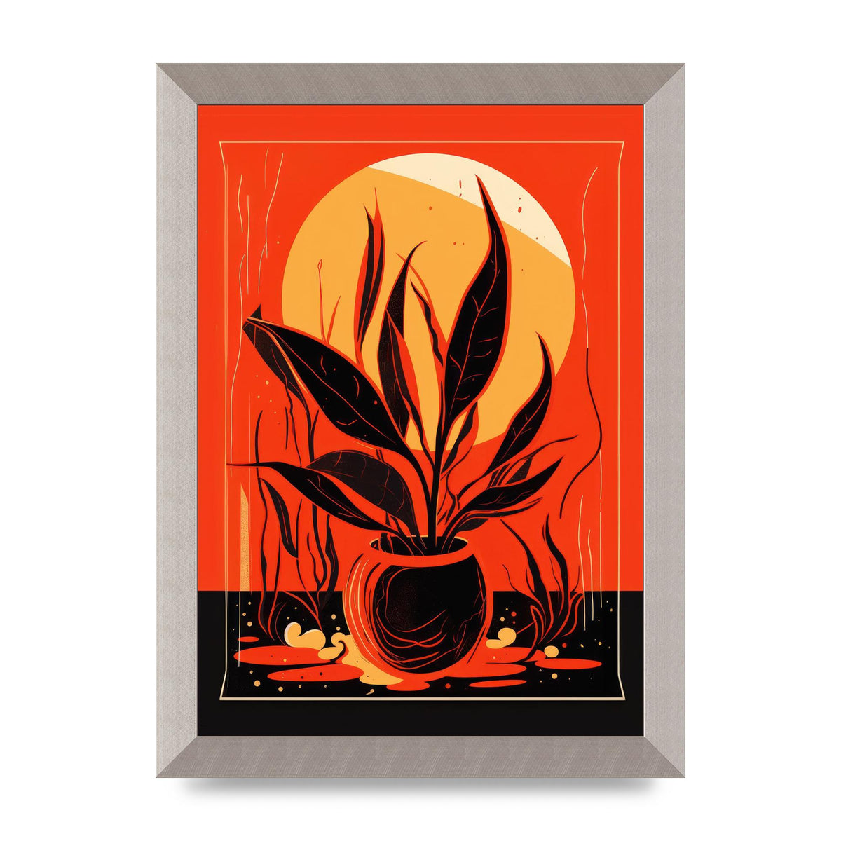 Snake Plant on Vibrant Orange