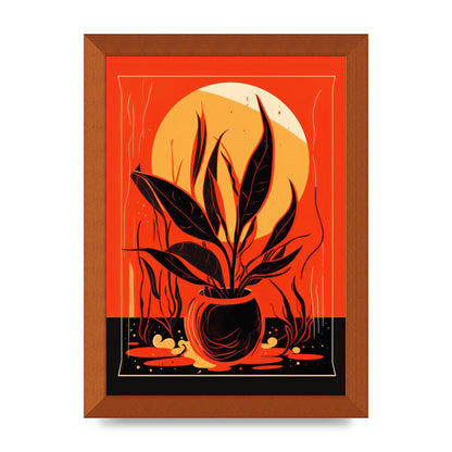 Snake Plant on Vibrant Orange