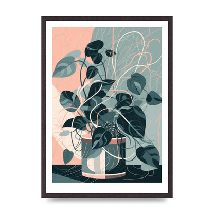 Interlocking Lines Monstera Art