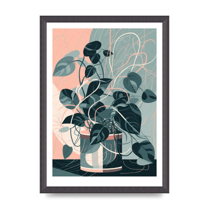 Interlocking Lines Monstera Art