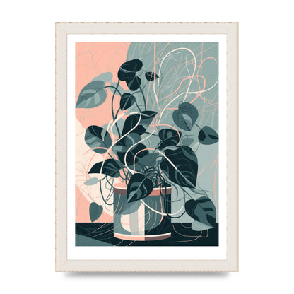 Interlocking Lines Monstera Art