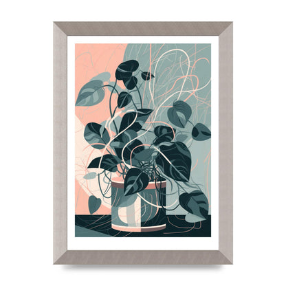 Interlocking Lines Monstera Art