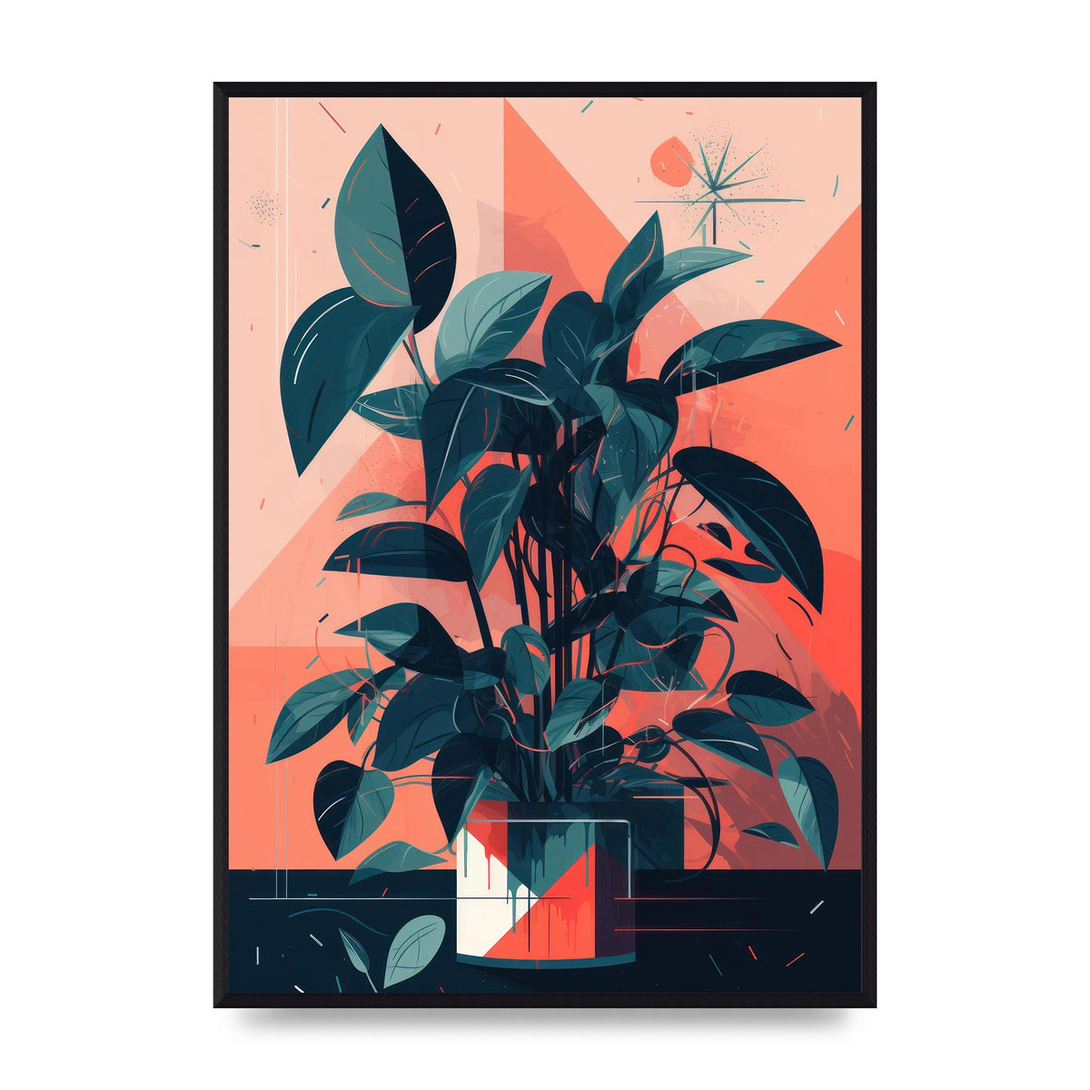 Vibrant Albers-Inspired House Plant