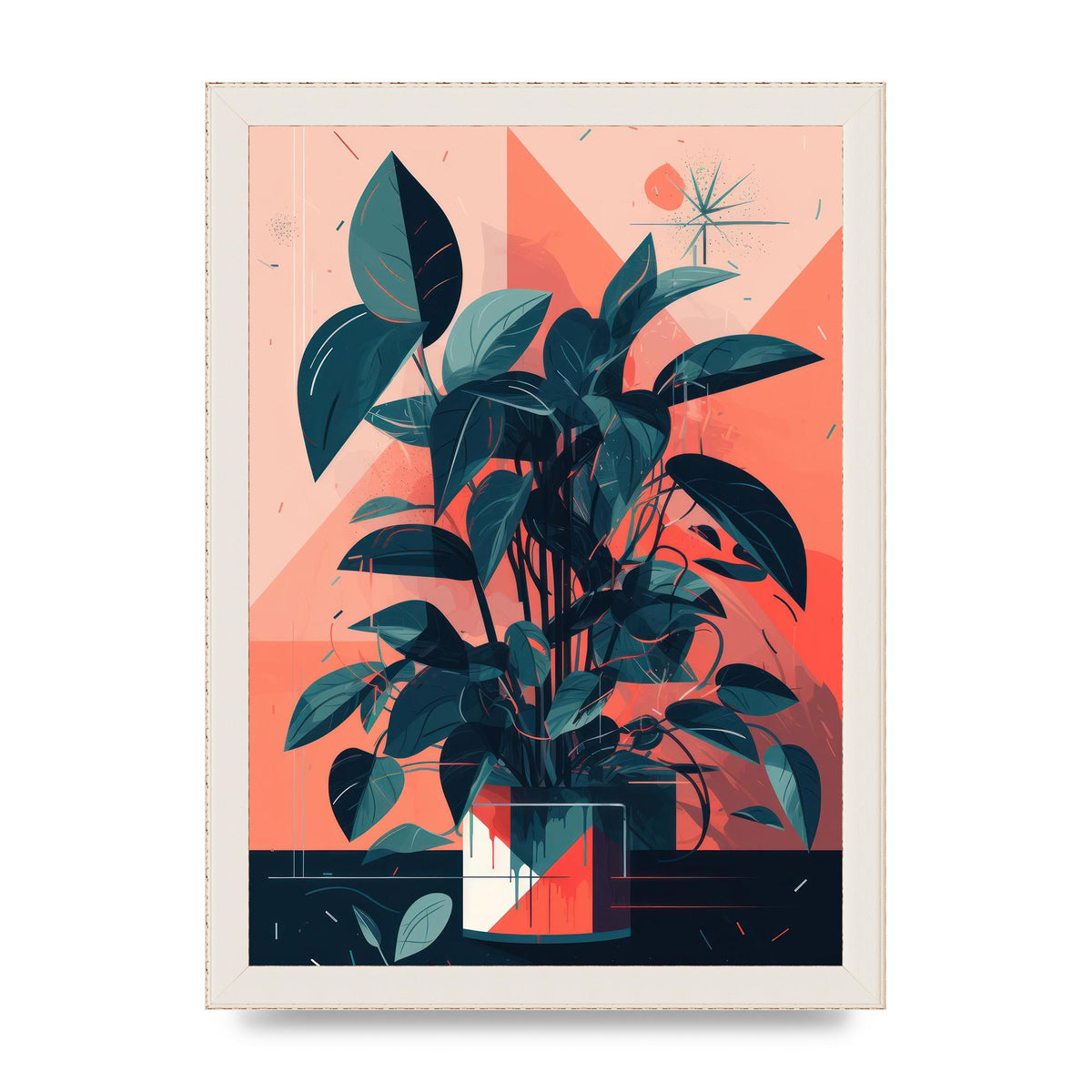 Vibrant Albers-Inspired House Plant