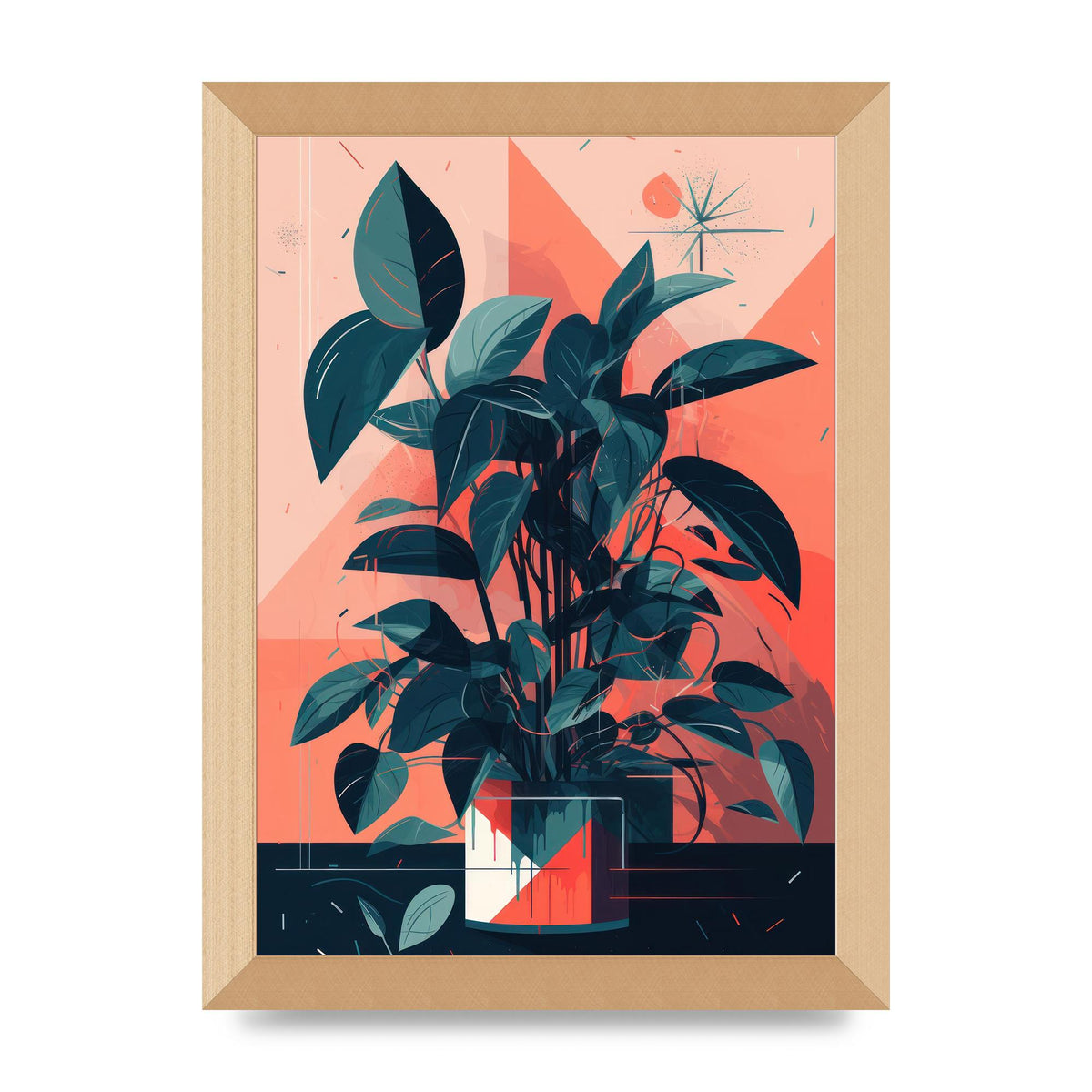 Vibrant Albers-Inspired House Plant