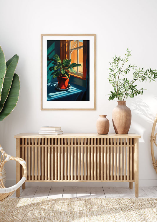 Edward Hopper Style House Plant