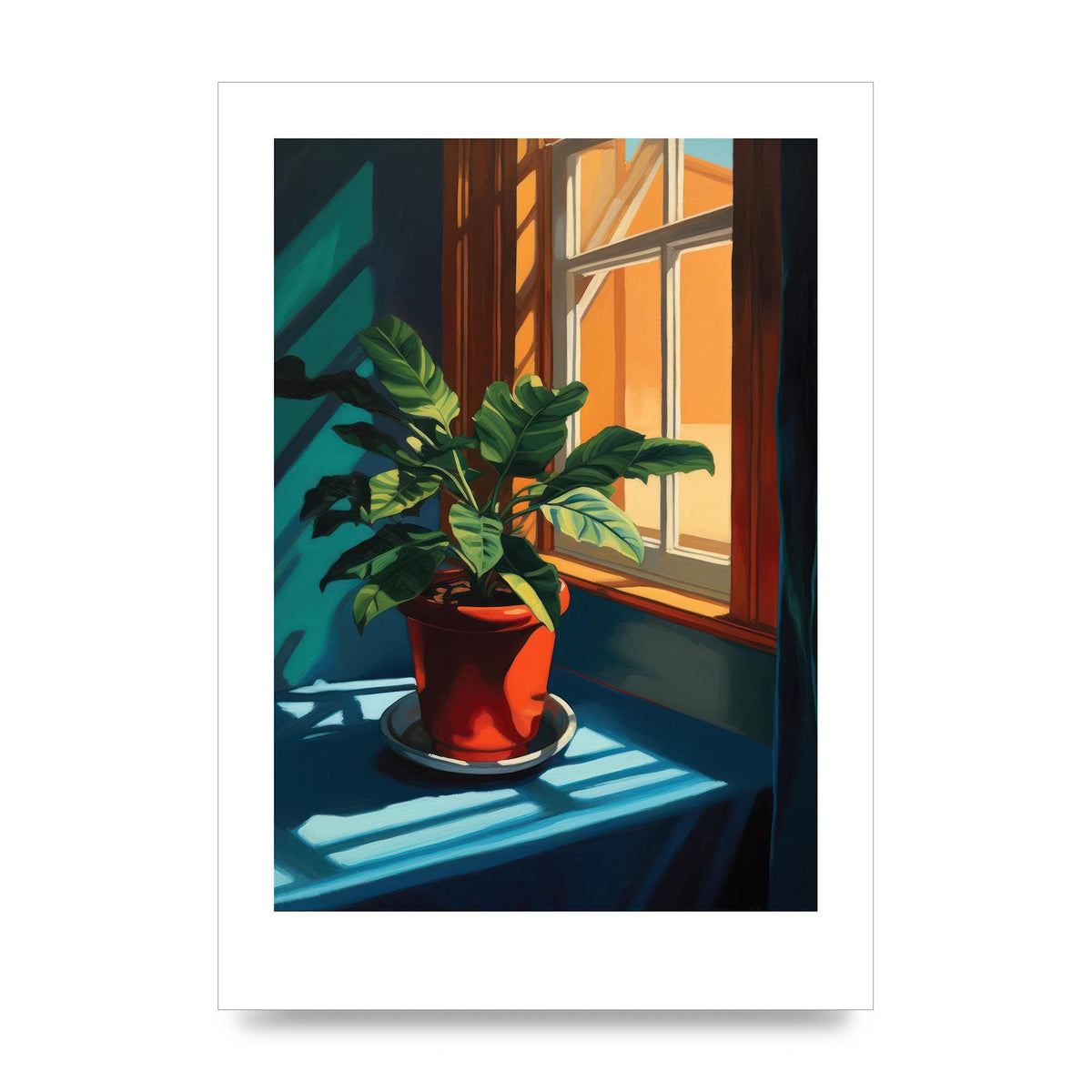 Edward Hopper Style House Plant