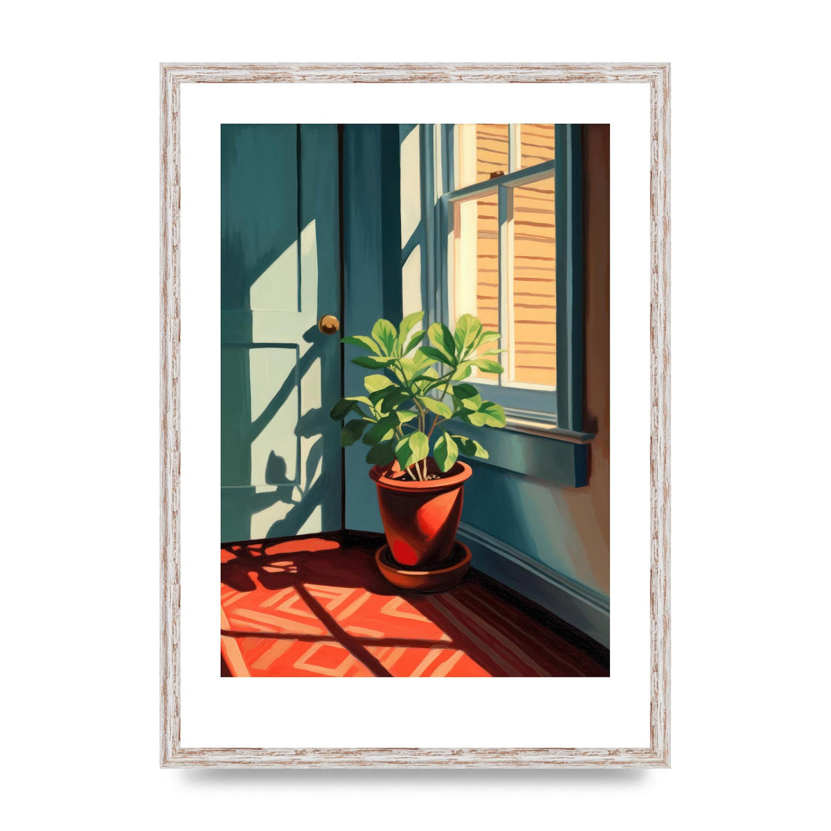 Bright Sunlit House Plant Lithograph