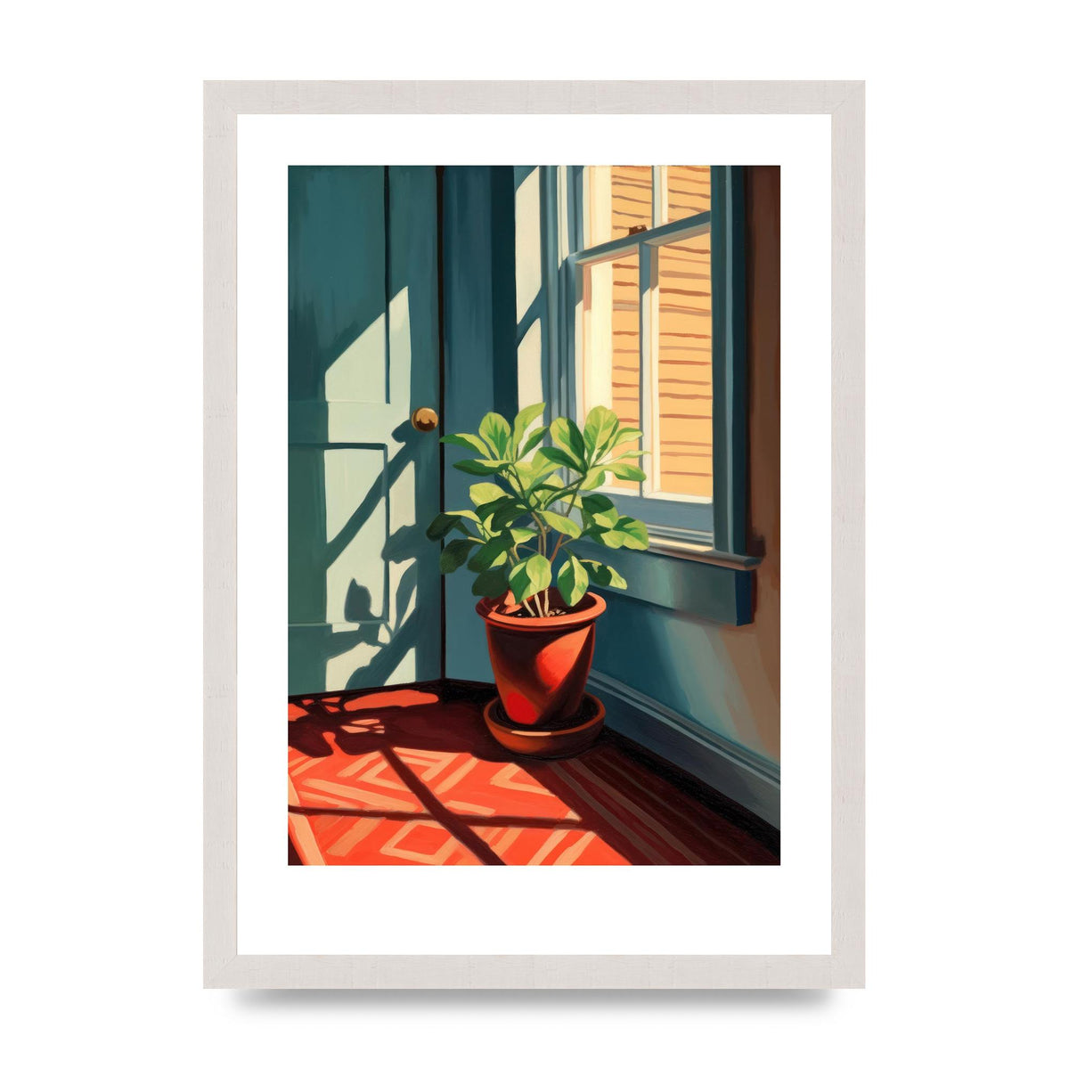 Bright Sunlit House Plant Lithograph